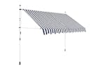 vidaXL 43222 Manual Retractable Awning 300cm Blue And White Stripes vidaXL 43222 Manual Retractable Awning 300cm Blue And White Stripes