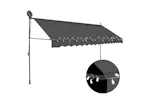 vidaXL 145868 Manual Retractable Awning With Led 400cm Anthracite vidaXL 145868 Manual Retractable Awning With Led 400cm Anthracite