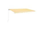 vidaXL 3069018 Manual Retractable Awning 500x350cm Yellow And White vidaXL 3069018 Manual Retractable Awning 500x350cm Yellow And White