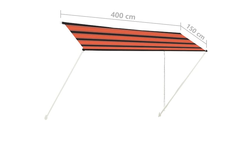 vidaXL 145899 Retractable Awning 400x150cm Orange And Brown vidaXL 145899 Retractable Awning 400x150cm Orange And Brown