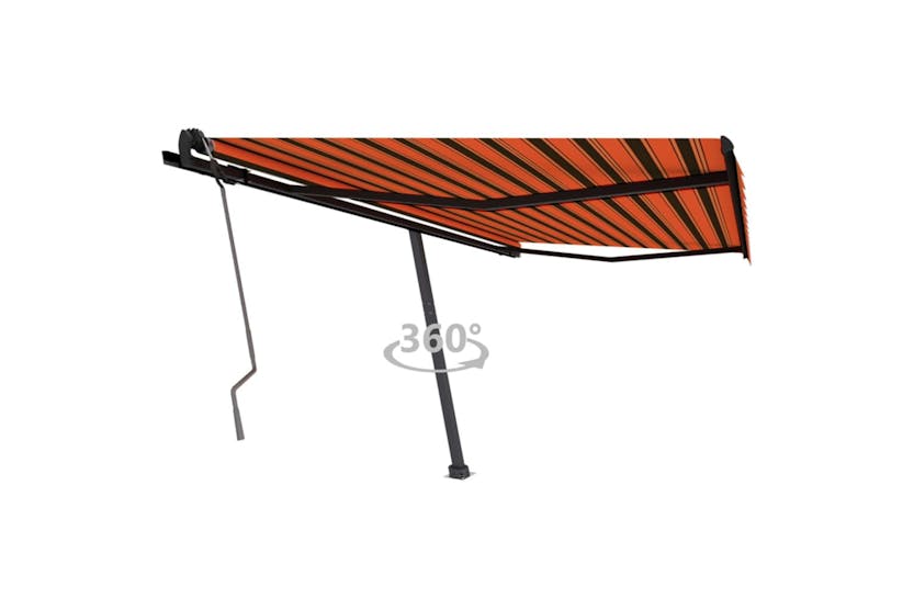 vidaXL 3069840 Freestanding Manual Retractable Awning 450x350cm Orange/brown vidaXL 3069840 Freestanding Manual Retractable Awning 450x350cm Orange/brown
