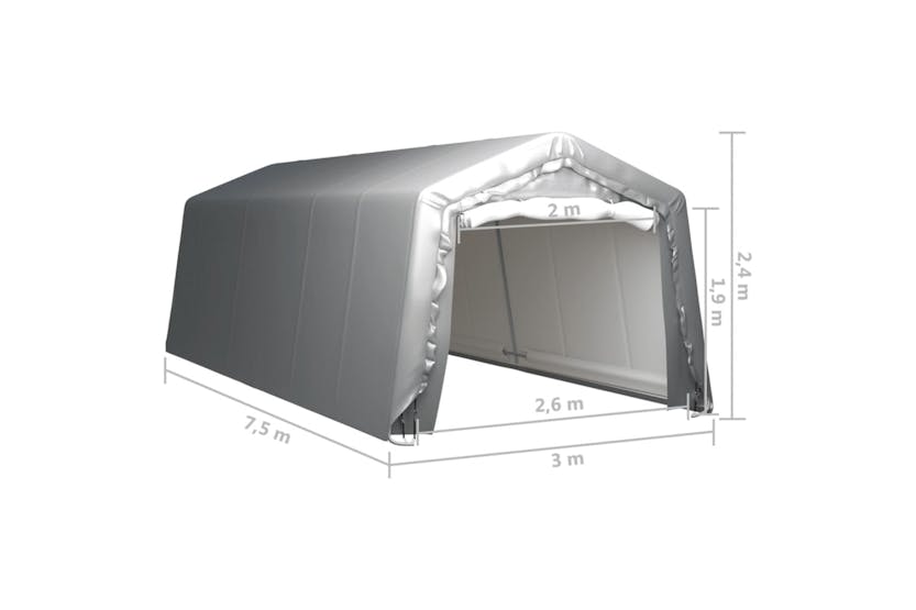 vidaXL 3079589 Storage Tent 300x750cm Steel Grey vidaXL 3079589 Storage Tent 300x750cm Steel Grey