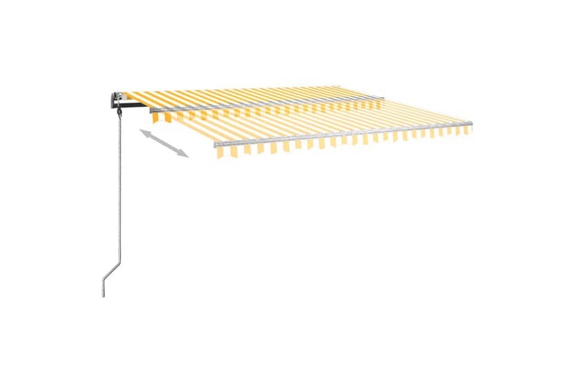 vidaXL 3069818 Freestanding Manual Retractable Awning 400x350cm Yellow/white vidaXL 3069818 Freestanding Manual Retractable Awning 400x350cm Yellow/white