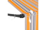 vidaXL 145852 Manual Retractable Awning With Led 300cm Yellow And Blue vidaXL 145852 Manual Retractable Awning With Led 300cm Yellow And Blue