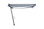 vidaXL 3069821 Manual Retractable Awning With Led 400x350cm Blue And White vidaXL 3069821 Manual Retractable Awning With Led 400x350cm Blue And White
