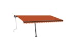 vidaXL 3069825 Manual Retractable Awning With Led 400x350cm Orange And Brown vidaXL 3069825 Manual Retractable Awning With Led 400x350cm Orange And Brown
