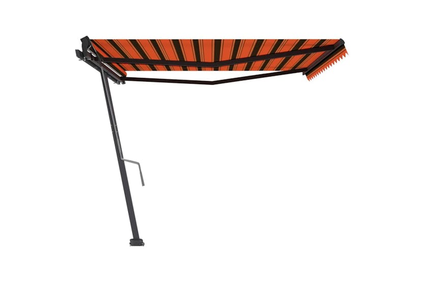 vidaXL 3069820 Freestanding Manual Retractable Awning 400x350cm Orange/brown vidaXL 3069820 Freestanding Manual Retractable Awning 400x350cm Orange/brown