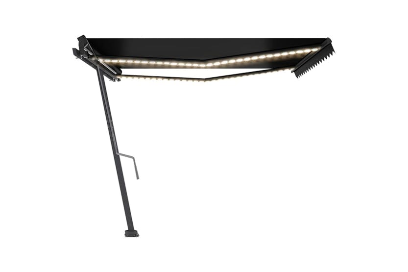 vidaXL 3069824 Manual Retractable Awning With Led 400x350cm Anthracite vidaXL 3069824 Manual Retractable Awning With Led 400x350cm Anthracite
