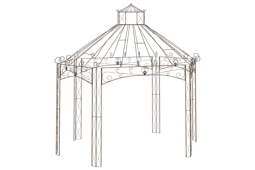 vidaXL 314000 Garden Pavilion Antique Brown 400x258x378cm Iron vidaXL 314000 Garden Pavilion Antique Brown 400x258x378cm Iron
