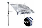 vidaXL 145842 Manual Retractable Awning With Led 150cm Blue And White vidaXL 145842 Manual Retractable Awning With Led 150cm Blue And White