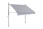 vidaXL 145842 Manual Retractable Awning With Led 150cm Blue And White vidaXL 145842 Manual Retractable Awning With Led 150cm Blue And White