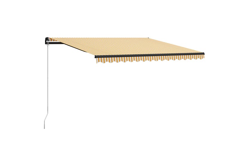vidaXL 3055191 Manual Retractable Awning 400x300cm Yellow And White vidaXL 3055191 Manual Retractable Awning 400x300cm Yellow And White