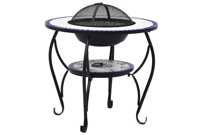 vidaXL 46724 Mosaic Fire Pit Table Blue And White 68cm Ceramic vidaXL 46724 Mosaic Fire Pit Table Blue And White 68cm Ceramic