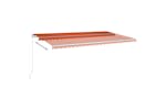 vidaXL 3069045 Manual Retractable Awning With Led 600x350cm Orange And Brown vidaXL 3069045 Manual Retractable Awning With Led 600x350cm Orange And Brown