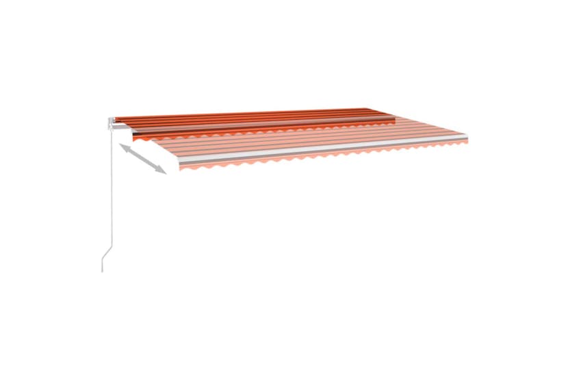 vidaXL 3069045 Manual Retractable Awning With Led 600x350cm Orange And Brown vidaXL 3069045 Manual Retractable Awning With Led 600x350cm Orange And Brown