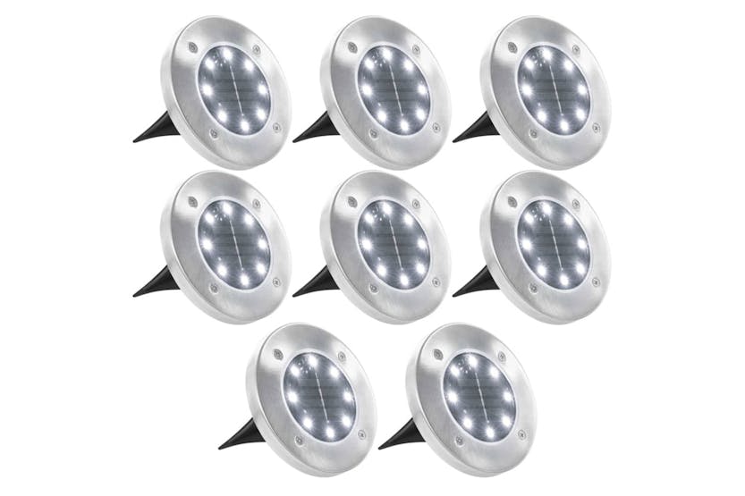 vidaXL 44416 Solar Ground Lights 8 Pcs Led Lights White vidaXL 44416 Solar Ground Lights 8 Pcs Led Lights White