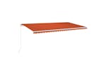vidaXL 3069045 Manual Retractable Awning With Led 600x350cm Orange And Brown vidaXL 3069045 Manual Retractable Awning With Led 600x350cm Orange And Brown