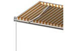 vidaXL 3070178 Manual Retractable Awning With Posts 5x3 M Yellow And White vidaXL 3070178 Manual Retractable Awning With Posts 5x3 M Yellow And White