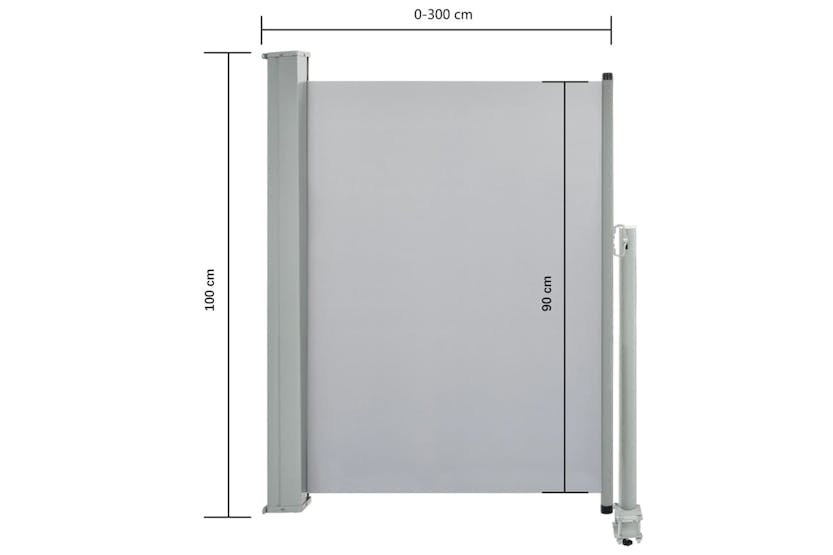 vidaXL 45186 Patio Retractable Side Awning 100 X 300cm Grey vidaXL 45186 Patio Retractable Side Awning 100 X 300cm Grey