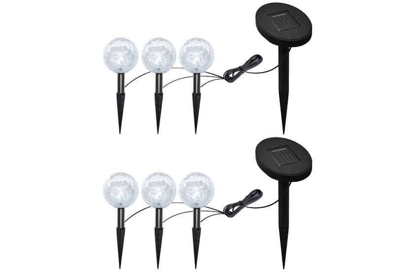 vidaXL 277121 Garden Lights 6 Pcs Led With Spike Anchors & Solar Panels vidaXL 277121 Garden Lights 6 Pcs Led With Spike Anchors & Solar Panels
