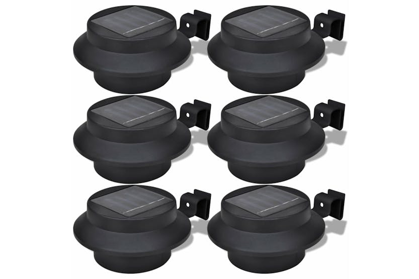 vidaXL 41180 Outdoor Solar Lamp Set 6 Pcs Fence Light Gutter Light Black vidaXL 41180 Outdoor Solar Lamp Set 6 Pcs Fence Light Gutter Light Black