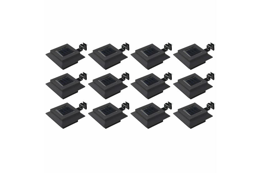 vidaXL 277136 Outdoor Solar Lamps 12 Pcs Led Square 12cm Black vidaXL 277136 Outdoor Solar Lamps 12 Pcs Led Square 12cm Black