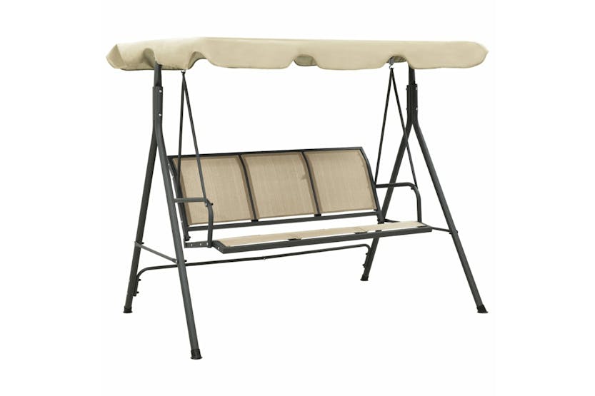 vidaXL 313325 Garden Swing Chair With Canopy Anthracite And Sand vidaXL 313325 Garden Swing Chair With Canopy Anthracite And Sand