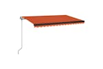 vidaXL 3069200 Manual Retractable Awning 450x350cm Orange And Brown vidaXL 3069200 Manual Retractable Awning 450x350cm Orange And Brown
