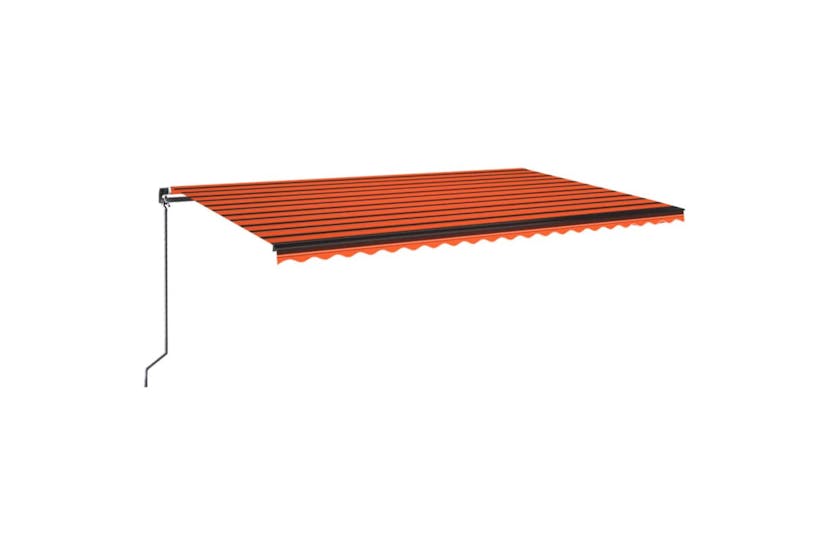 vidaXL 3069220 Manual Retractable Awning 500x350cm Orange And Brown vidaXL 3069220 Manual Retractable Awning 500x350cm Orange And Brown