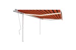 vidaXL 3070025 Manual Retractable Awning With Led 4x3.5 M Orange And Brown vidaXL 3070025 Manual Retractable Awning With Led 4x3.5 M Orange And Brown