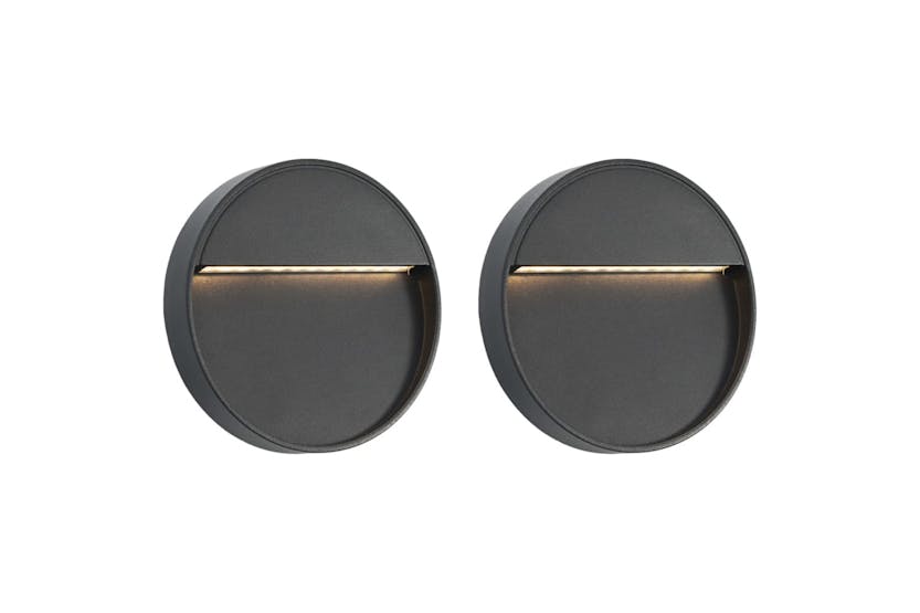 vidaXL 45658 Outdoor Led Wall Lights 2 Pcs 3 W Black Round vidaXL 45658 Outdoor Led Wall Lights 2 Pcs 3 W Black Round