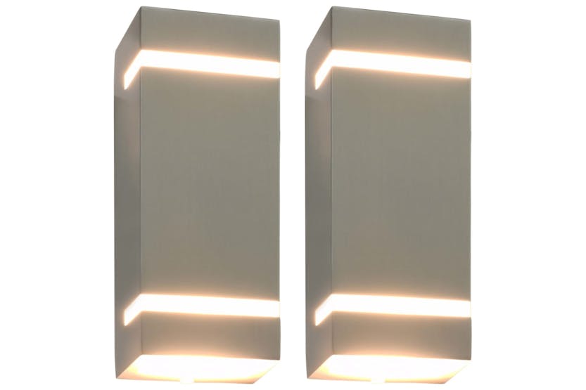 vidaXL 45651 Outdoor Wall Lights 2 Pcs 35 W Silver Rectangular vidaXL 45651 Outdoor Wall Lights 2 Pcs 35 W Silver Rectangular