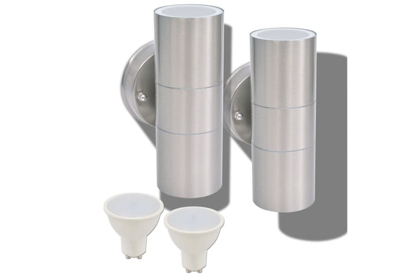 Vidaxl Outdoor Led Wall Lights 2 Pcs Stainless Steel Up/downwards Vidaxl Outdoor Led Wall Lights 2 Pcs Stainless Steel Up/downwards