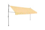 vidaXL 145861 Manual Retractable Awning With Led 400cm White And Orange vidaXL 145861 Manual Retractable Awning With Led 400cm White And Orange