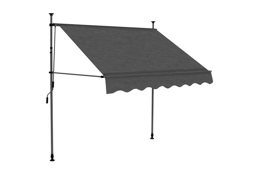 vidaXL 145863 Manual Retractable Awning With Led 150cm Anthracite vidaXL 145863 Manual Retractable Awning With Led 150cm Anthracite