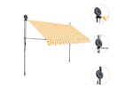 vidaXL 145858 Manual Retractable Awning With Led 250cm White And Orange vidaXL 145858 Manual Retractable Awning With Led 250cm White And Orange