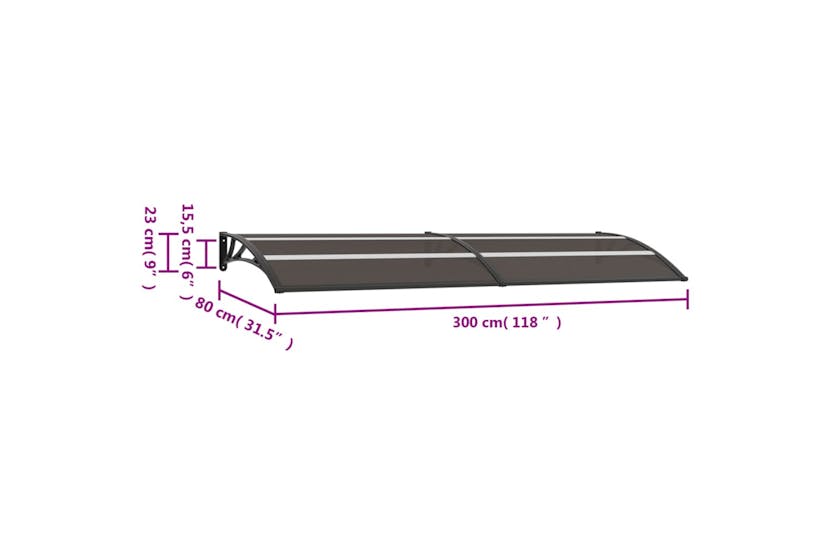 vidaXL 144827 Door Canopy Black 300x80cm Pc vidaXL 144827 Door Canopy Black 300x80cm Pc