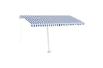 vidaXL 3069621 Manual Retractable Awning With Led 400x350cm Blue And White vidaXL 3069621 Manual Retractable Awning With Led 400x350cm Blue And White
