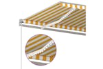 vidaXL 3068983 Manual Retractable Awning With Led 400x350cm Yellow And White vidaXL 3068983 Manual Retractable Awning With Led 400x350cm Yellow And White