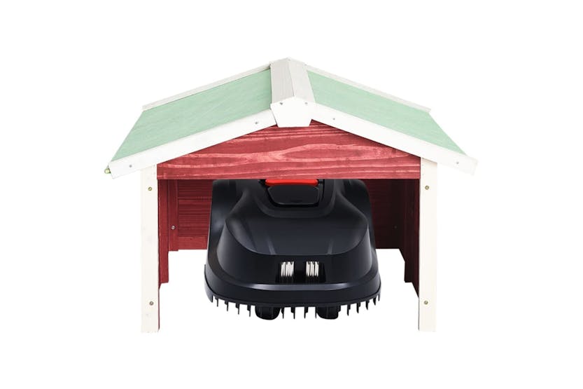 vidaXL 170881 Robotic Lawn Mower Garage 72x87x50cm Red And White Firwood vidaXL 170881 Robotic Lawn Mower Garage 72x87x50cm Red And White Firwood
