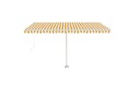 vidaXL 3069623 Manual Retractable Awning With Led 400x350cm Yellow And White vidaXL 3069623 Manual Retractable Awning With Led 400x350cm Yellow And White