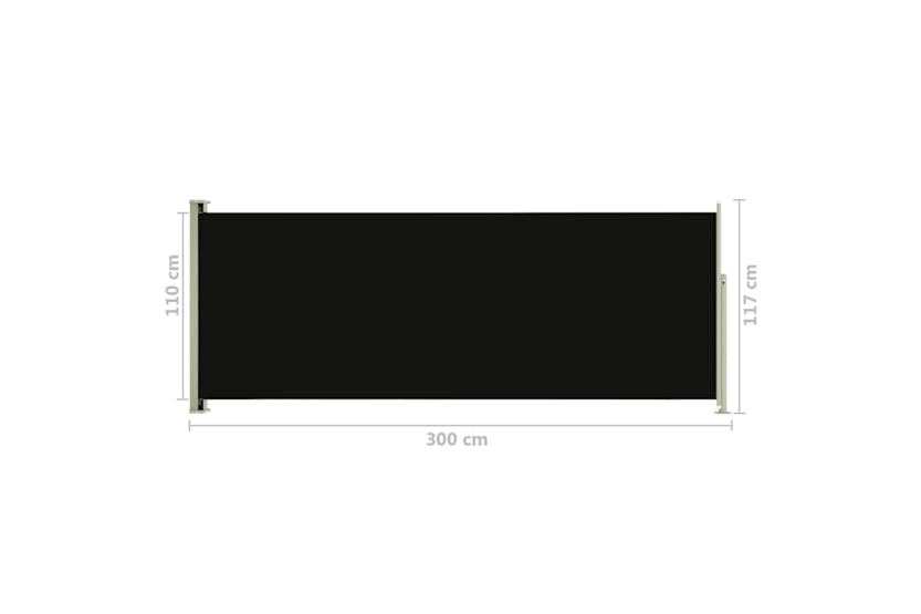 vidaXL 317826 Patio Retractable Side Awning 117x300cm Black vidaXL 317826 Patio Retractable Side Awning 117x300cm Black