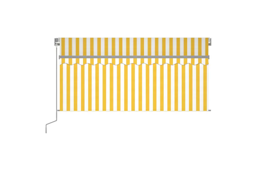 vidaXL 3069383 Manual Retractable Awning With Blind&led 3x2.5m Yellow&white vidaXL 3069383 Manual Retractable Awning With Blind&led 3x2.5m Yellow&white
