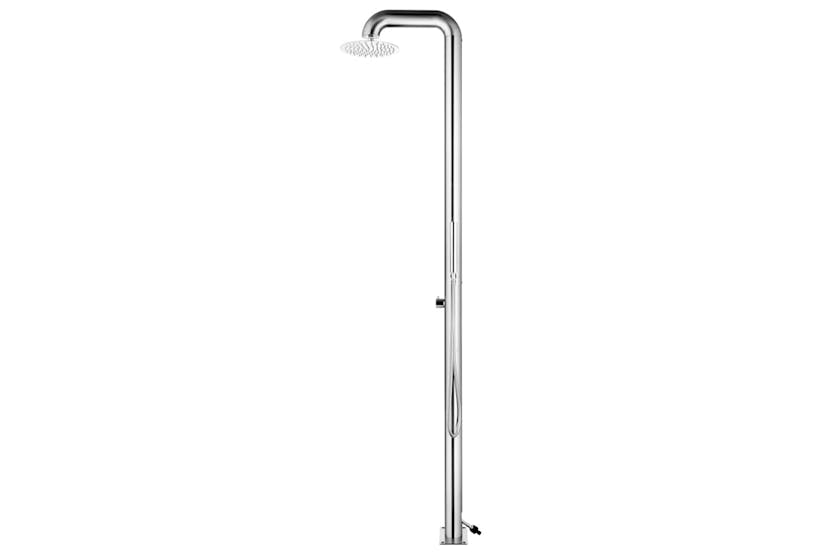 vidaXL 3070794 Garden Shower With Grey Base 230cm Stainless Steel vidaXL 3070794 Garden Shower With Grey Base 230cm Stainless Steel