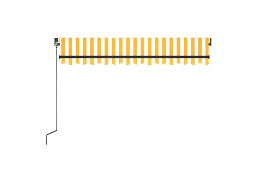 vidaXL 3069078 Manual Retractable Awning 350x250cm Yellow And White vidaXL 3069078 Manual Retractable Awning 350x250cm Yellow And White