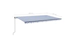 vidaXL 3069216 Manual Retractable Awning 500x350cm Blue And White vidaXL 3069216 Manual Retractable Awning 500x350cm Blue And White