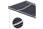 vidaXL 3070141 Manual Retractable Awning With Led 4x3 M Blue And White vidaXL 3070141 Manual Retractable Awning With Led 4x3 M Blue And White