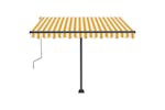 vidaXL 3069698 Freestanding Manual Retractable Awning 300x250cm Yellow/white vidaXL 3069698 Freestanding Manual Retractable Awning 300x250cm Yellow/white