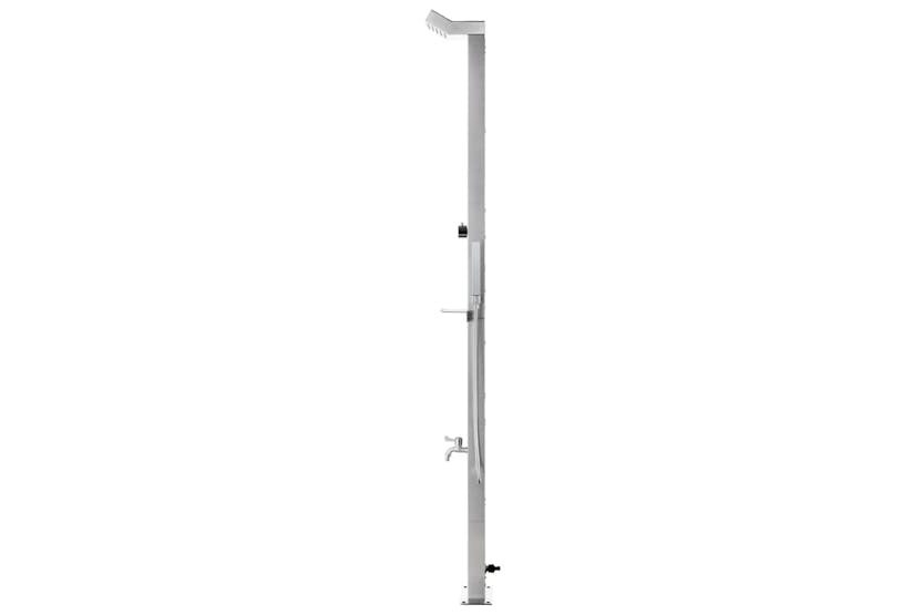 vidaXL 3070787 Garden Shower With Brown Base 225cm Stainless Steel vidaXL 3070787 Garden Shower With Brown Base 225cm Stainless Steel