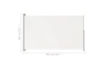 vidaXL 313412 Patio Retractable Side Awning 200x300cm Cream vidaXL 313412 Patio Retractable Side Awning 200x300cm Cream
